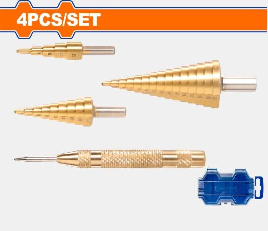 4pc Step Drill Bit Set WJD3404