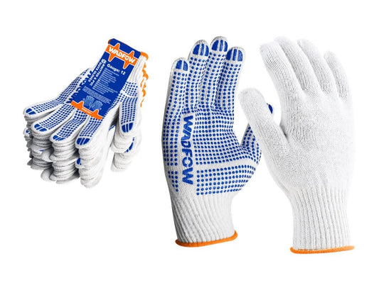 Knitted & PVC dots 12 pairs Gloves WKG1801