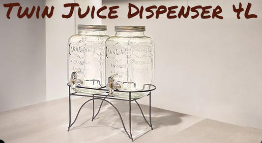 Twin Drink Dispenser Glass 4L+4L WTJ11