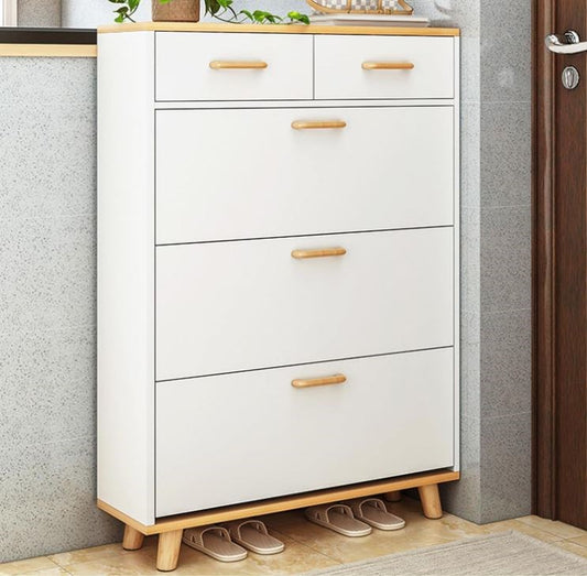 Shoe Cabinet White & Gold WX-020