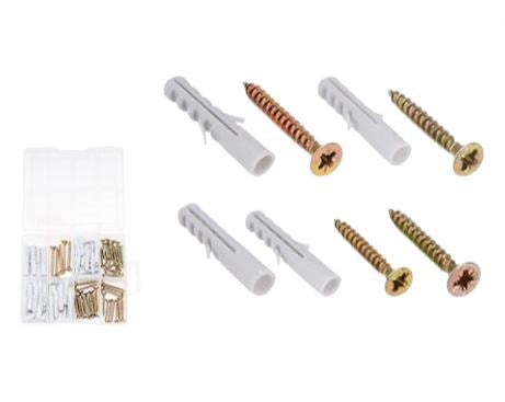 Chipboard Screw & Plastic Anchors Set 120pc WXT3B01