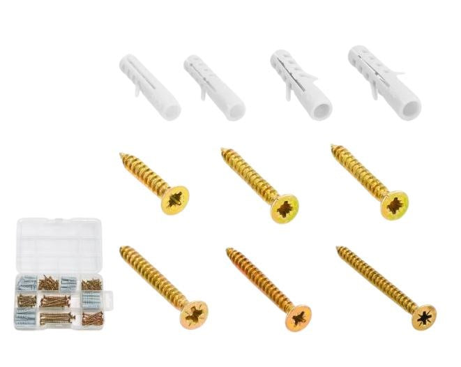 Chipboard Screw & Anchor kit 159pc Set WXT3B03