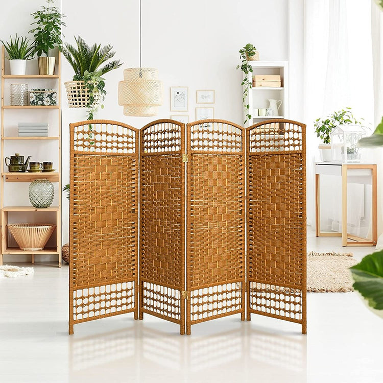 4 Panel Wall Room Divider dark Brown