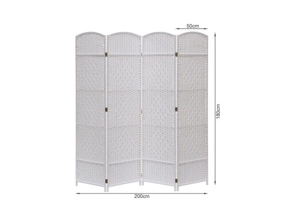 5 Panel Wall Room Divider White