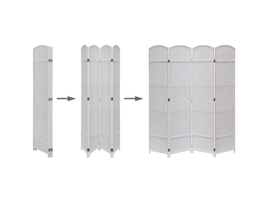5 Panel Wall Room Divider White