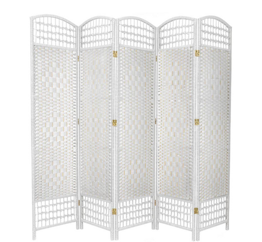 5 Panel Wall Room Divider White