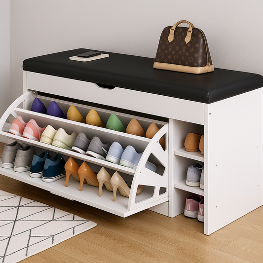 Shoe Cabinet White & Black HXD001423