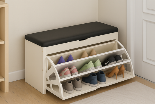 Shoe Cabinet White & Black HXD001432