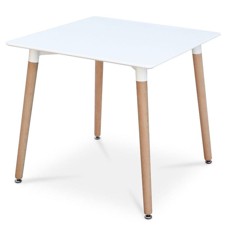 White Wooden Square Table 70cm