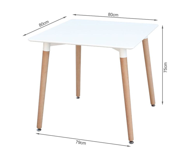 Black Wooden Square Table 70cm