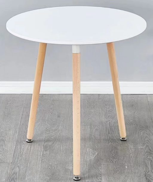 White Wooden Round Table 80cm