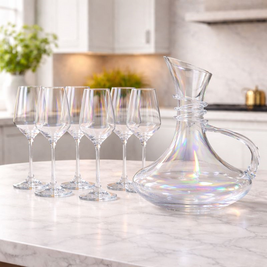 Glass Jug & Cups 7pc XJQ54B+2061/L7