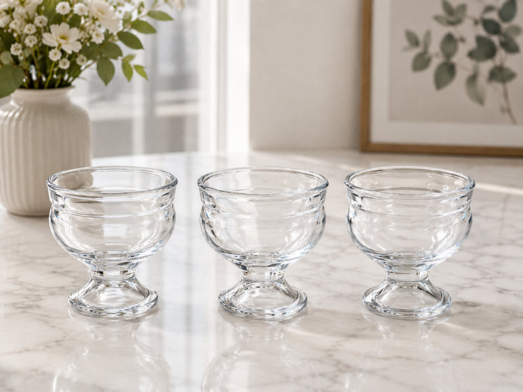 Glass Dessert Bowl 3pc YJZJ-6803