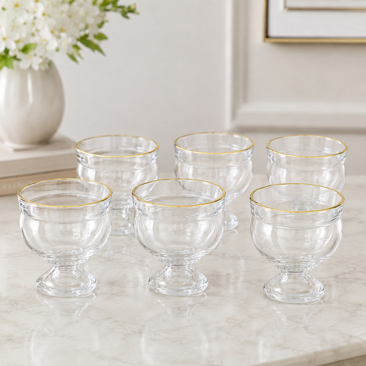 Glass Dessert Bowl 6pc YJZJ-6803