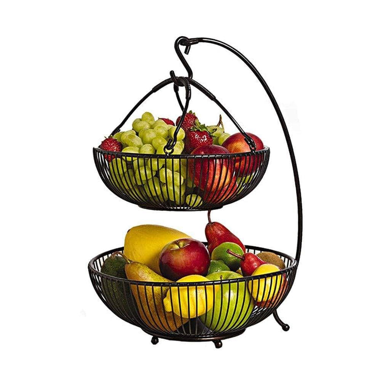 2 Tier Fruit Basket Black YM3106B