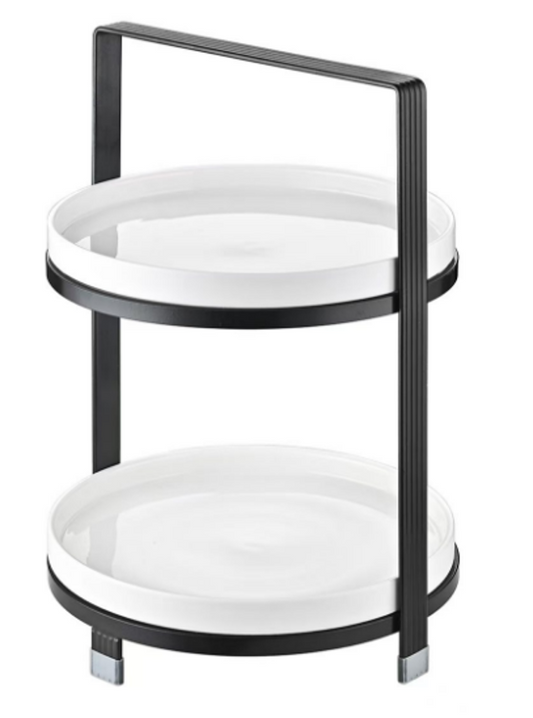 Black 2 Layer Round Trolley YS19022-198