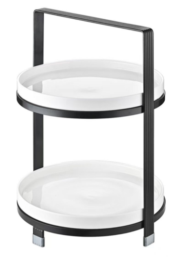 Black 2 Layer Round Trolley YS19022-198