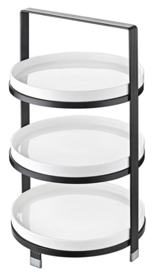 Black 3 Layer Round Trolley YS19022-199