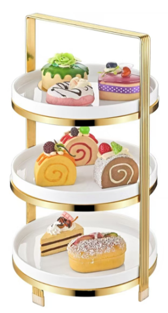 Gold 3 Layer Round Trolley YS19022-201