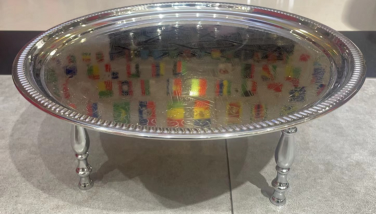 50cm Tray Silver with Legs YS19022-83