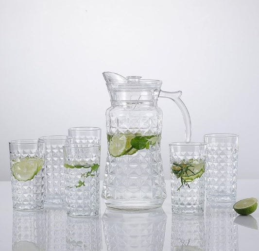 Glass Jug & Cup Set YZH33/L7