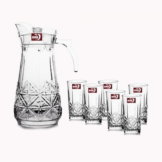 Glass Jug & Cups Set YZH35/L7