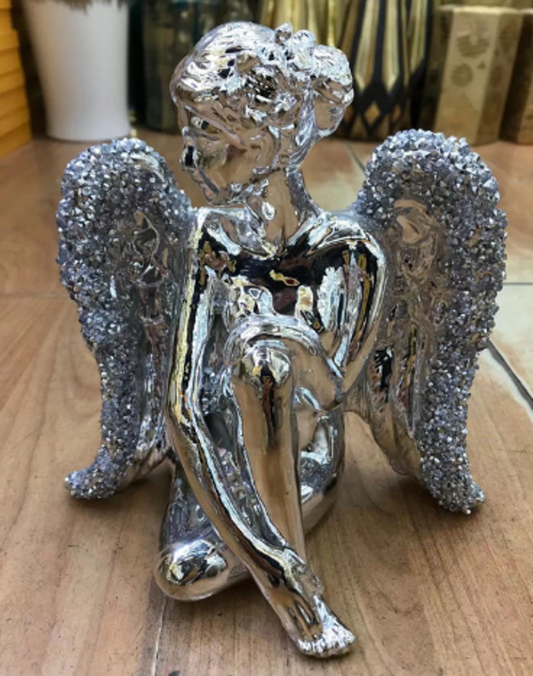 Silver Angel Shiny Decor