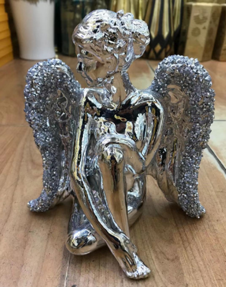 Silver Angel Shiny Decor