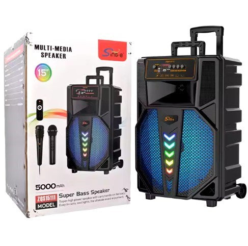 Wireless Bluetooth Speaker With 2pc Mic 15" ZQS15112