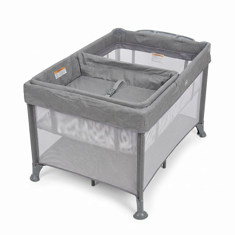 3 in 1 Travel Baby Cot with Bassinet & Changer | Grey