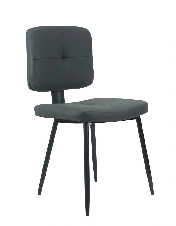 Dark gray chair with black legs on a white background
