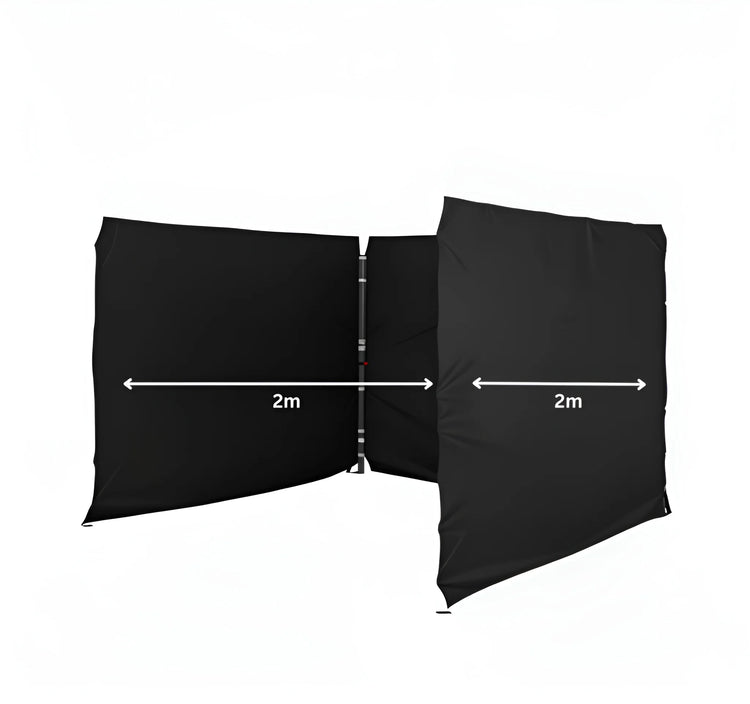 Black Gazebo 2m x 2m Side Walls only. Outdoor Panels for Privacy on a white background