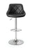 Black PU Leather Adjustable Bar Stool UT-C847 with Polished Chrome Base.