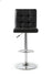 Black bar stool with chrome base on a white background