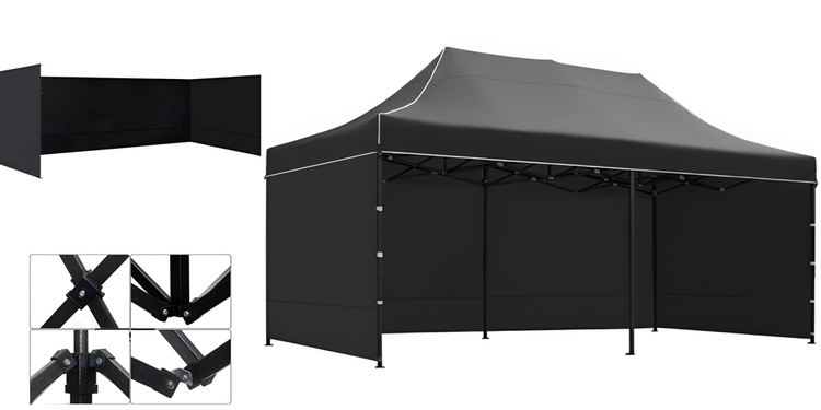 Gazebo Steel 3m x 6m Heavy Duty | 3 Side Walls | Weather Resistant