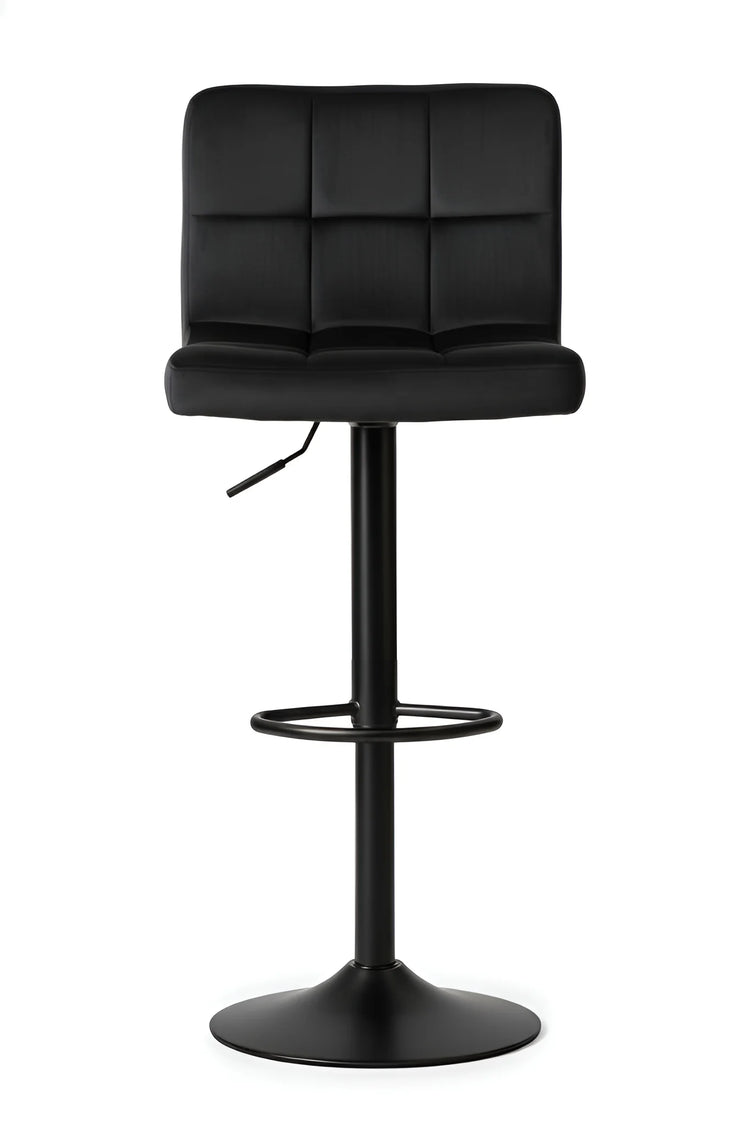 black bar stool with matte black base