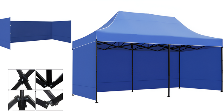 Gazebo Steel 3m x 6m Heavy Duty | 3 Side Walls | Weather Resistant
