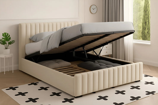 Upholstered Gas Lift Bed Frame with Storage | Fabric Frame | 4480G