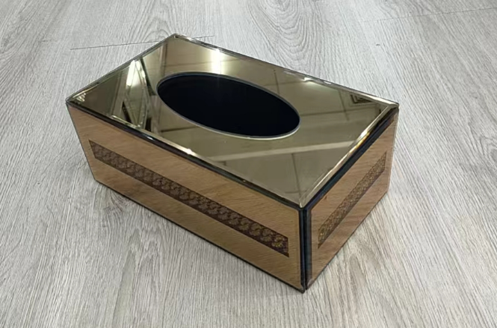 Gold Tissue Holder Box PY-ZJH008