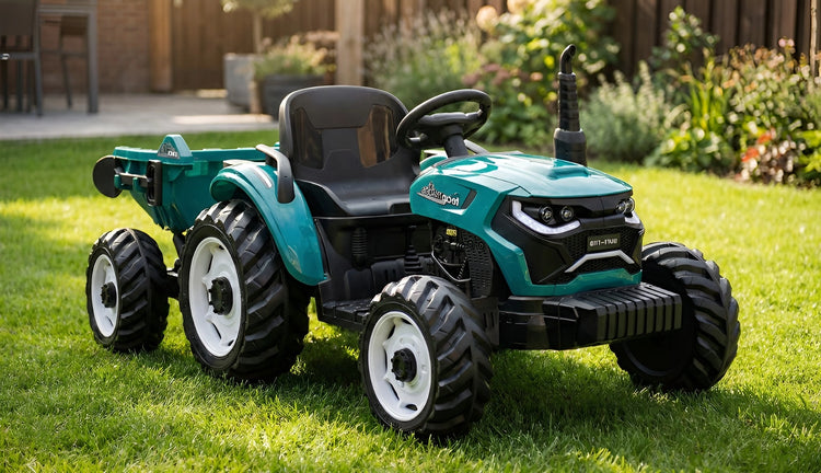 Tractor 12V Electric Ride-On for Kids | Trailer & Dual Motor | BBL-MB0068 A