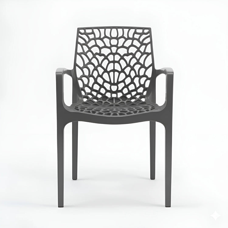 Modern chair with a geometric pattern on a white background