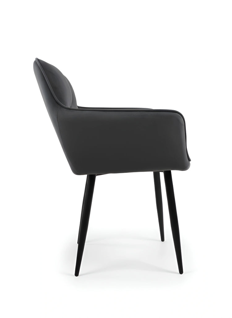 Gray velvet dining chair with all dimensions and measurements UT-C2014