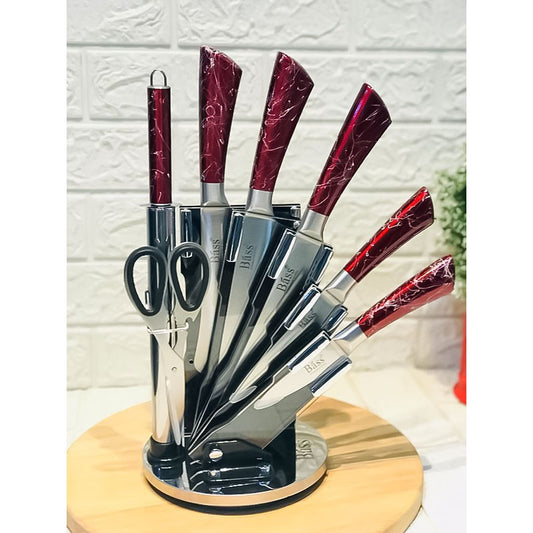 Knife 8pc Set Red B10014C