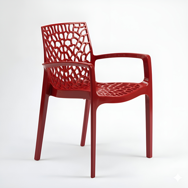 Modern Indoor / Outdoor Chair | Spiderweb Design & Stackable | YH-675