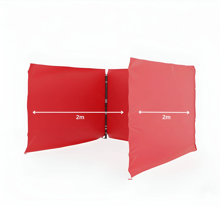 Red Gazebo 2m x 2m Side Walls only. Outdoor Panels for Privacy on a white background