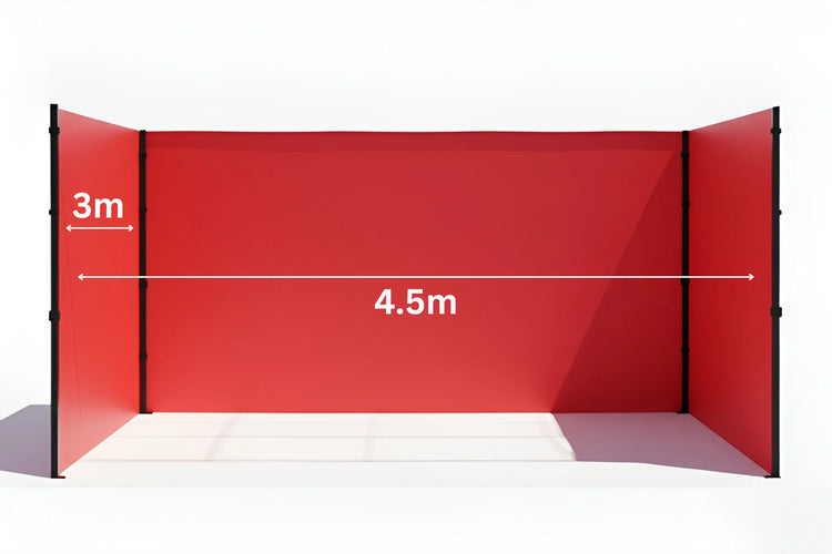 Red Gazebo 3m x 4.5m Side Walls only. Outdoor Panels for Privacy on a white background