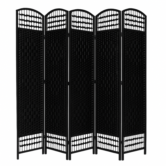 5 Panel Wall Room Divider Black