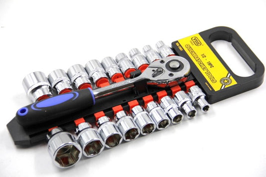 Socket with Ratchet 19pc 1/2"