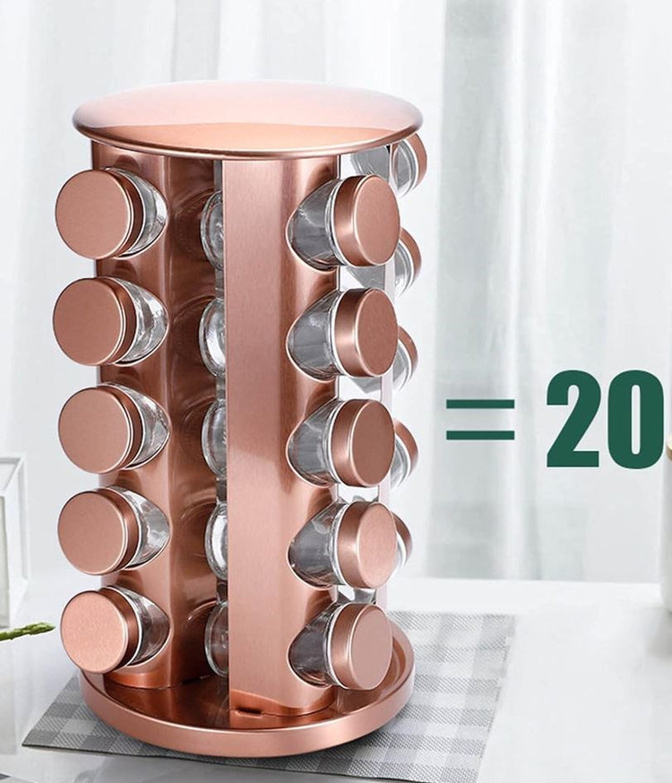 Red Rotating Spice Rack Stand 20pc A66-20H