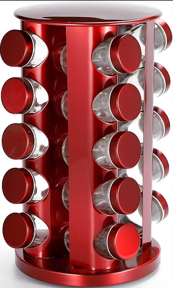 Red Rotating Spice Rack Stand 20pc A66-20H